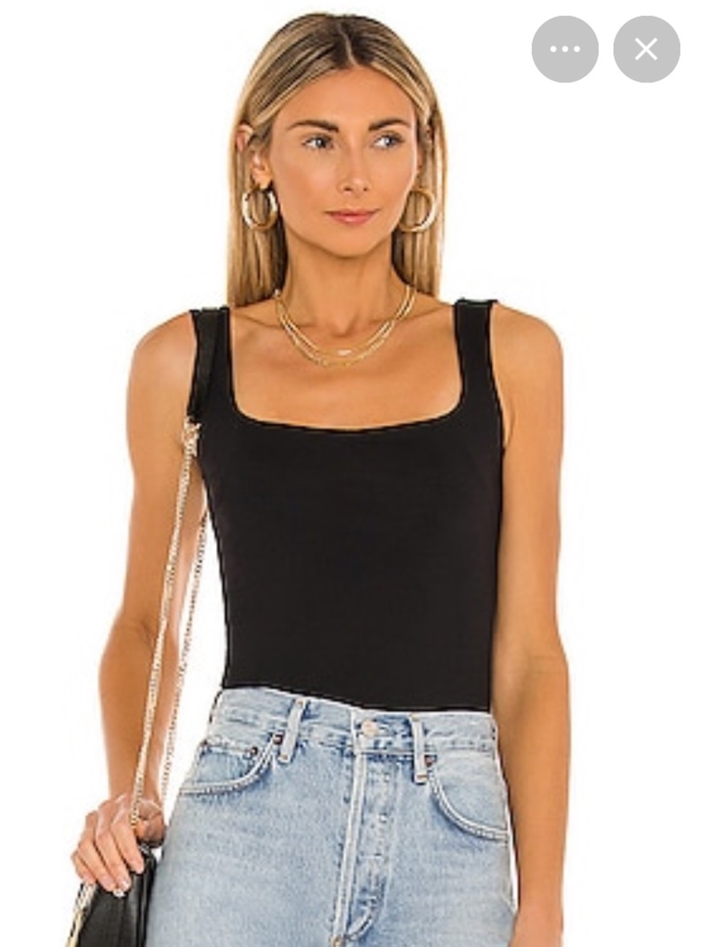 Free People Square Off Black Cami XS